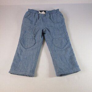 Gap Denim Pants Fleece Lined Jeans Heart Baby Girl 24 Months